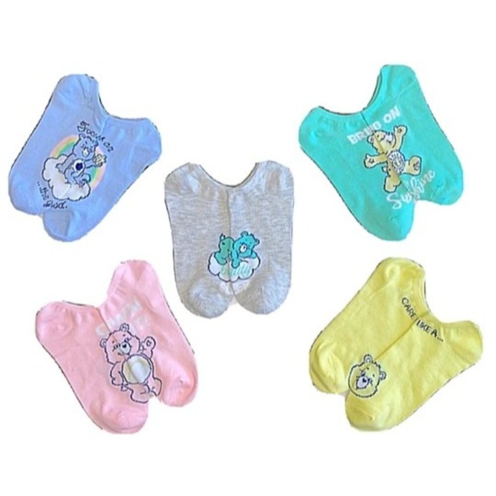 Care Bears Womens 5 Pairs Low Cut No Show Focus on the Good Socks Size 4-10